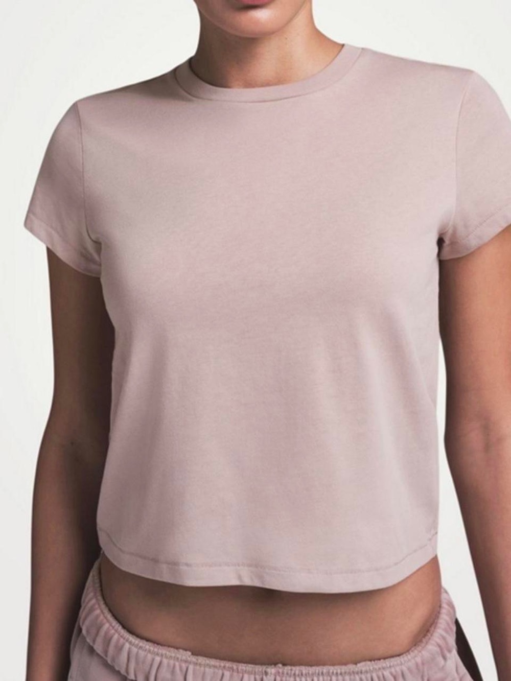 Skims relaxed shrunken t shirt - Dusty Pink